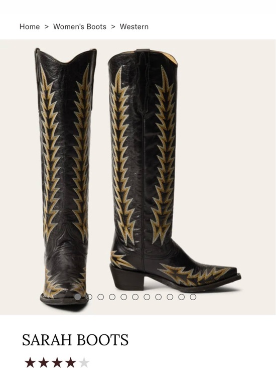 Stetson Shoes - Stetson Black and Gold Western Sarah Boots